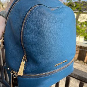 Michael Kors Rhea Backpack, Blue, EUC